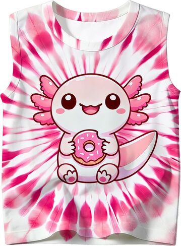 Kids Tie Dye Tank Tops for Boys and Girls Outfit Clothes Sleeveless Shirts Hippies Tees for 5-14 Years in Saudi Arabia