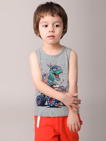 Toddler Boys 4th of July Tank Cotton Kids American Flag Shirts Patriotic Sleeveless Tees Top 2-7 Years in Saudi Arabia