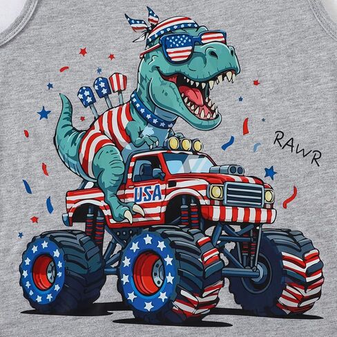 Toddler Boys 4th of July Tank Cotton Kids American Flag Shirts Patriotic Sleeveless Tees Top 2-7 Years in Saudi Arabia