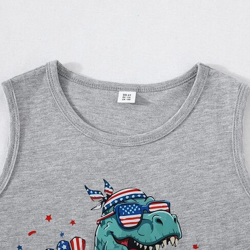Toddler Boys 4th of July Tank Cotton Kids American Flag Shirts Patriotic Sleeveless Tees Top 2-7 Years in Saudi Arabia