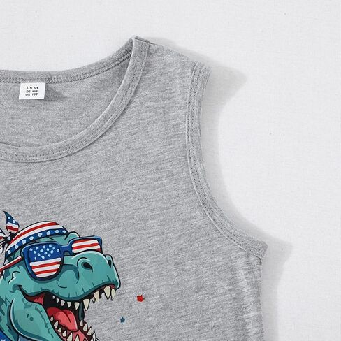 Toddler Boys 4th of July Tank Cotton Kids American Flag Shirts Patriotic Sleeveless Tees Top 2-7 Years in Saudi Arabia