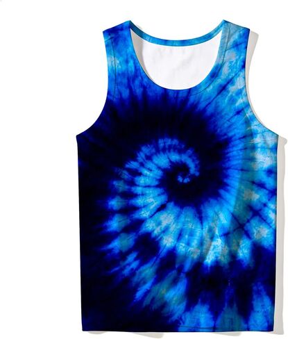 Kids Cute Animal Tie Dye Tank Tops Funny Retro Crew Neck Sleeveless Undershirt Size 5-14 in Kuwait