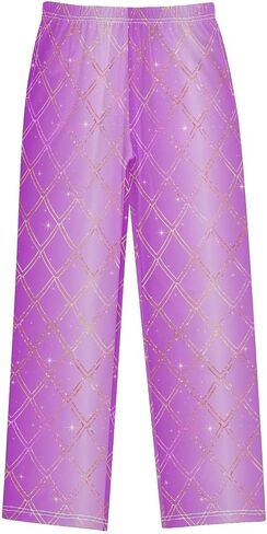 Snake Print Blue Glitter Shiny Pajama Pants Long Sleep Pant Soft PJ Bottoms Sleepwear Elastic Waist in Kuwait