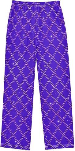 Snake Print Blue Glitter Shiny Pajama Pants Long Sleep Pant Soft PJ Bottoms Sleepwear Elastic Waist in Kuwait