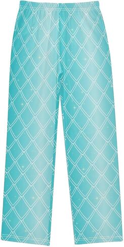 Snake Print Blue Glitter Shiny Pajama Pants Long Sleep Pant Soft PJ Bottoms Sleepwear Elastic Waist in Kuwait