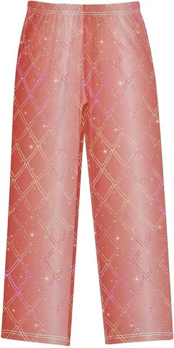 Snake Print Blue Glitter Shiny Pajama Pants Long Sleep Pant Soft PJ Bottoms Sleepwear Elastic Waist in Kuwait