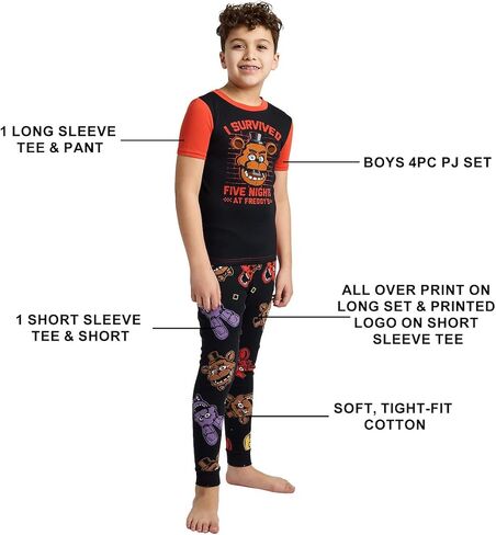 Bioworld Five Nights At Freddy's I Survived Freddy Face Boy's 4-Pack Pajama Set in Kuwait