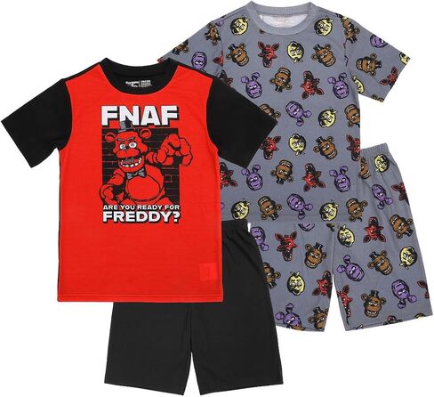 Bioworld Five Nights At Freddy's هل أنت مستعد لمجموعة بيجامة Freddy Boy المكونة من 4 قطع in Kuwait
