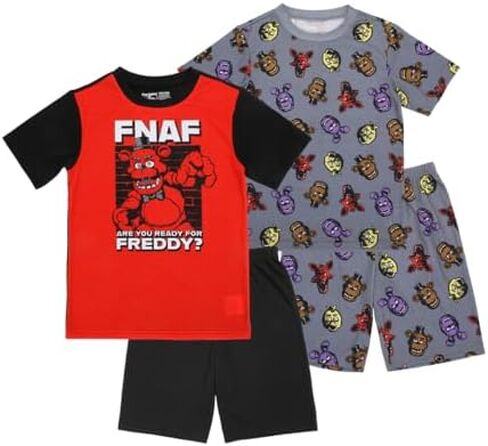 Bioworld Five Nights At Freddy's هل أنت مستعد لمجموعة بيجامة Freddy Boy المكونة من 4 قطع in Kuwait