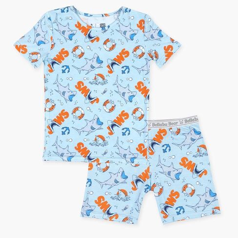 Bellabu Bear JAWS Kids Shorts Set for Boys & Girls, Matching Family Pajamas, Rayon from Bamboo in Saudi Arabia