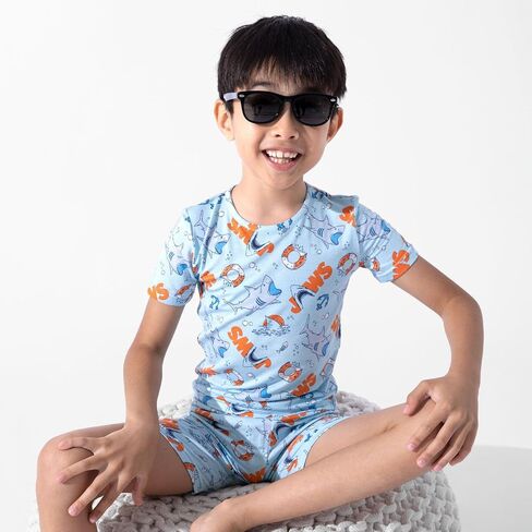 Bellabu Bear JAWS Kids Shorts Set for Boys & Girls, Matching Family Pajamas, Rayon from Bamboo in Saudi Arabia