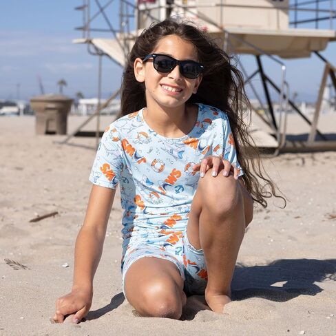 Bellabu Bear JAWS Kids Shorts Set for Boys & Girls, Matching Family Pajamas, Rayon from Bamboo in Saudi Arabia