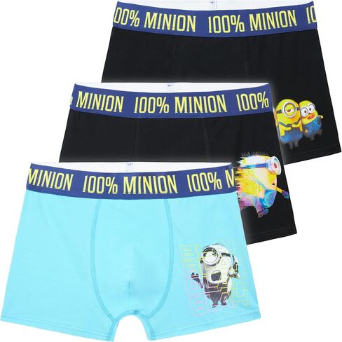 احصل على ملابس داخلية للأولاد من Trend Minions، سراويل داخلية من القطن الناعم، سراويل داخلية بخصر مطاطي قابلة للتنفس، 3 قطع، للأعمار من 4 إلى 12 عامًا in Kuwait