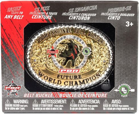 Big Country Toys PBR Future World Champion Clip-On Belt Buckle – Kids Dress-Up Accessory – Plastic Gold Belt Buckle with Bold PBR Graphics in Kuwait