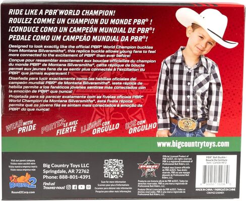 Big Country Toys PBR Future World Champion Clip-On Belt Buckle – Kids Dress-Up Accessory – Plastic Gold Belt Buckle with Bold PBR Graphics in Kuwait
