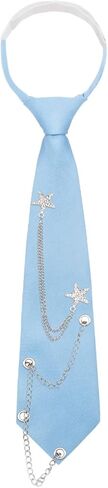 Ties for Women Pre-tied Uniform Necktie Metal Chain Punk Black Tie for Women Girls for Casual School Prom in Kuwait