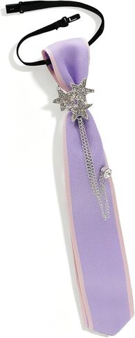 Fashion Tie for Women with Chain Pre-tied Adjustable Womens Ties Skinny Neckties for Women Party Daily School in Kuwait