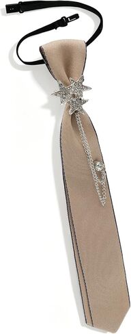Fashion Tie for Women with Chain Pre-tied Adjustable Womens Ties Skinny Neckties for Women Party Daily School in Kuwait