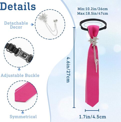 Fashion Tie for Women with Chain Pre-tied Adjustable Womens Ties Skinny Neckties for Women Party Daily School in Kuwait
