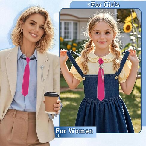 Fashion Tie for Women with Chain Pre-tied Adjustable Womens Ties Skinny Neckties for Women Party Daily School in Kuwait