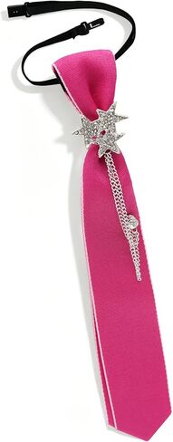 Fashion Tie for Women with Chain Pre-tied Adjustable Womens Ties Skinny Neckties for Women Party Daily School in Kuwait