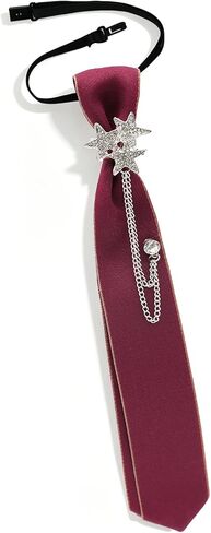 Fashion Tie for Women with Chain Pre-tied Adjustable Womens Ties Skinny Neckties for Women Party Daily School in Kuwait
