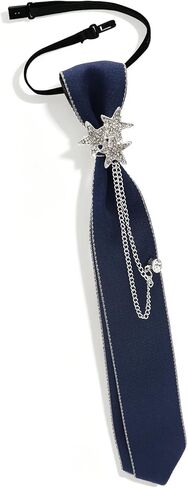 Fashion Tie for Women with Chain Pre-tied Adjustable Womens Ties Skinny Neckties for Women Party Daily School in Kuwait