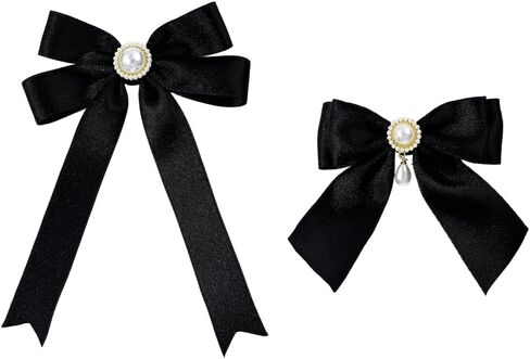 Black Bow Tie for Women Girl, Black Pre-tied Necktie Women Tie Wedding Party Ceremony Accessories in Kuwait
