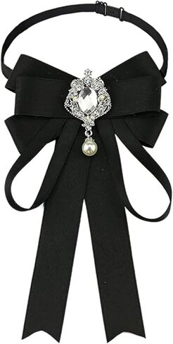 Black Bow Tie for Women Girl, Black Pre-tied Necktie Women Tie Wedding Party Ceremony Accessories in Kuwait