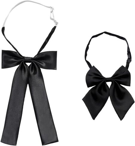 Black Bow Tie for Women Girl, Black Pre-tied Necktie Women Tie Wedding Party Ceremony Accessories in Kuwait