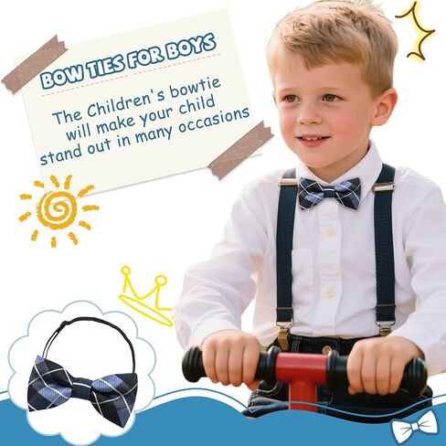 Pre-tied Bow Ties for Boys and Girls, Striped Kids Bow Tie Adjustable Polka Dot Bowtie for Wedding School Event in Saudi Arabia