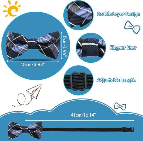 Pre-tied Bow Ties for Boys and Girls, Striped Kids Bow Tie Adjustable Polka Dot Bowtie for Wedding School Event in Saudi Arabia