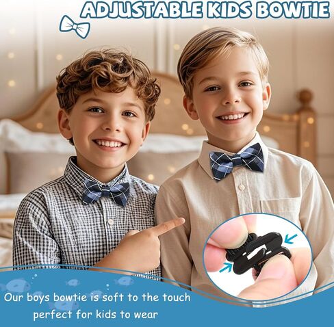 Pre-tied Bow Ties for Boys and Girls, Striped Kids Bow Tie Adjustable Polka Dot Bowtie for Wedding School Event in Saudi Arabia