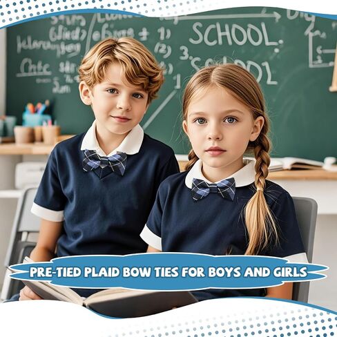 Pre-tied Bow Ties for Boys and Girls, Striped Kids Bow Tie Adjustable Polka Dot Bowtie for Wedding School Event in Saudi Arabia