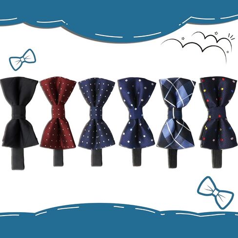 Pre-tied Bow Ties for Boys and Girls, Striped Kids Bow Tie Adjustable Polka Dot Bowtie for Wedding School Event in Saudi Arabia