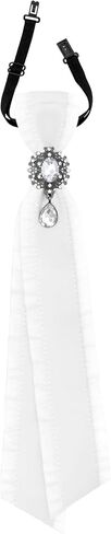 Adjustable Ties for Women, Ribbon Bow Tie for Women with Rhinestone Ladies' Short Necktie for Party Date Daily in Kuwait