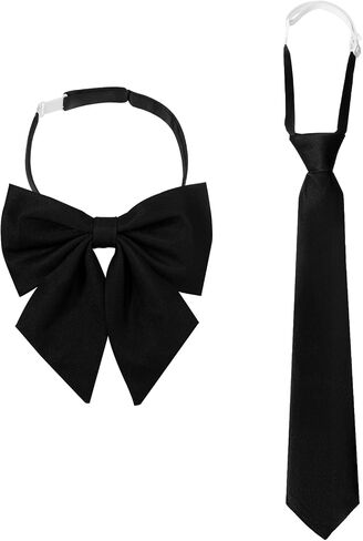 2 Pcs Black Bow Tie for Women – Adjustable Pre-Tied Necktie for Blouse & Shirt, Cute Formal Attire Accessory for Business Casual, Party & Work, Gift for Her in Saudi Arabia