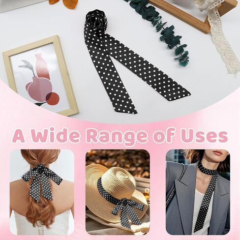 Polka Dot Scarf for Women Self-tied Ties for Women Lady Girl Ribbon Womens Bow Tie for School Casual Party Prom in Kuwait