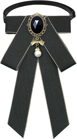 Bow Ties for Women Men, Vintage Womens Tie Adjustable Pearl Bowtie Pre-tied Mens Necktie for School Prom Party in Kuwait