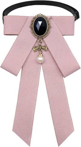 Bow Ties for Women Men, Vintage Womens Tie Adjustable Pearl Bowtie Pre-tied Mens Necktie for School Prom Party in Kuwait