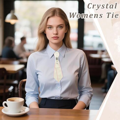 Rhinestone Ties for Women, Pre-tied Crystal Womens Tie Adjustable Girl's Bowtie for School Party Business Prom in Saudi Arabia