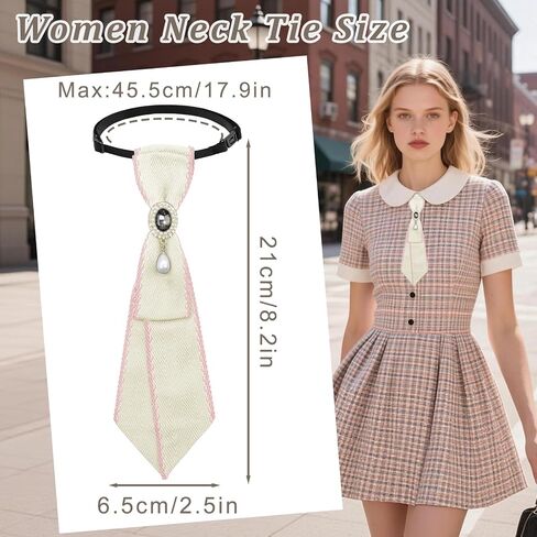 Rhinestone Ties for Women, Pre-tied Crystal Womens Tie Adjustable Girl's Bowtie for School Party Business Prom in Saudi Arabia