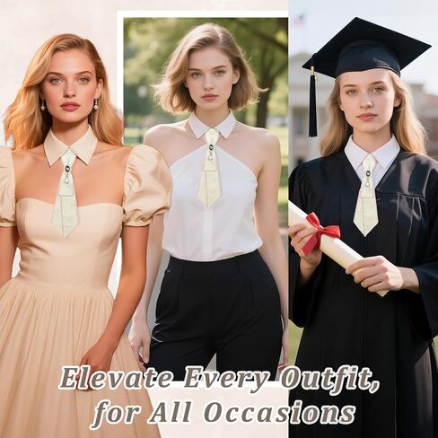 Rhinestone Ties for Women, Pre-tied Crystal Womens Tie Adjustable Girl's Bowtie for School Party Business Prom in Saudi Arabia