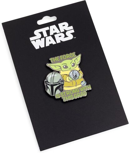 Star Wars: The Mandalorian Grogu "The Force Is Strong With This Grad" Enamel Pin | Badge Accessories For Lanyard, Backpack, Clothes in Kuwait
