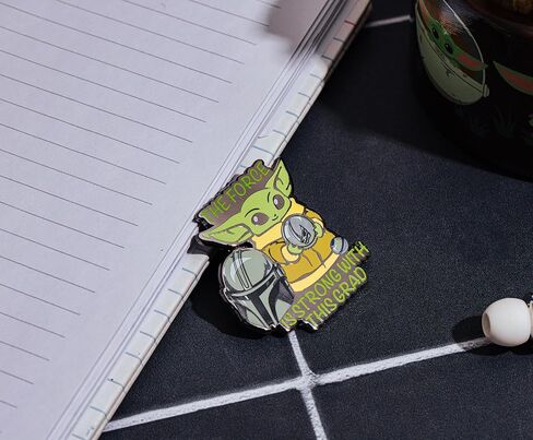 Star Wars: The Mandalorian Grogu "The Force Is Strong With This Grad" Enamel Pin | Badge Accessories For Lanyard, Backpack, Clothes in Kuwait