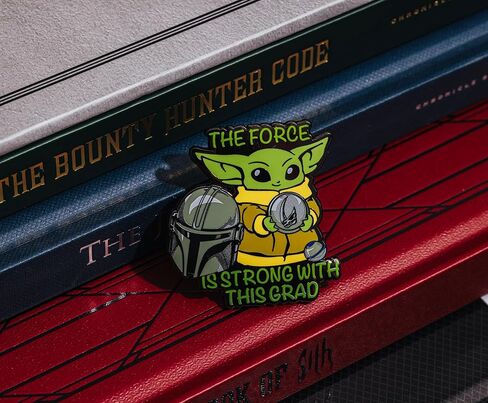 Star Wars: The Mandalorian Grogu "The Force Is Strong With This Grad" Enamel Pin | Badge Accessories For Lanyard, Backpack, Clothes in Kuwait