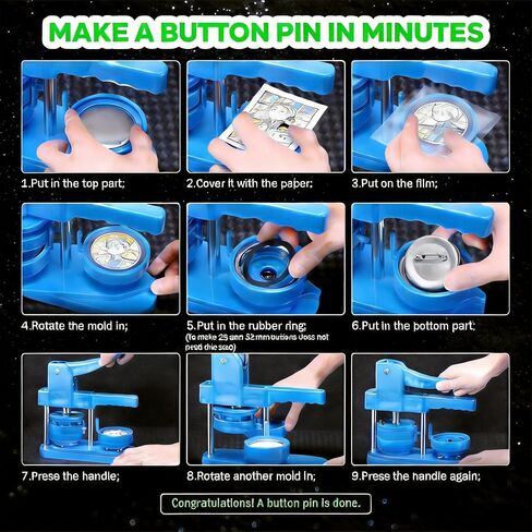 100 Pcs 58mm Metal Blank Button Parts with Clear Mylar Film - Fits Most 2.25 Inch Button Maker Machines, DIY Crafts for Gifts, Souvenirs & Event Favors in Kuwait