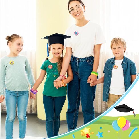 Preschool Graduation Party Favors - 56Pcs I'm Going to Kindergarten Button Pins with Silicone Bracelet Class of 2025 Congrats Grad Rubber Wristband Badges Pins for Kids Ceremony Exchange Reward Gift in Kuwait