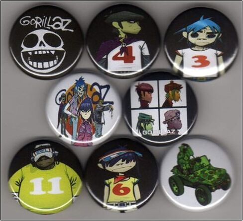 Gorillaz Set of 8-1 Inch Buttons in Saudi Arabia