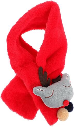 Winter Scarf with Elk Pattern for Christmas, Warm and Comfortable Polyester Neck Wrap, Lovely Red Scarf for Boys, Soft Touch Feeling for Occasions Random Color in Saudi Arabia